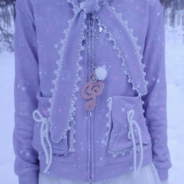  star bunny hood zip-up 새상품 