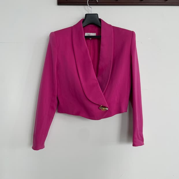 디올 핑크 크롭 블레이저 자켓
