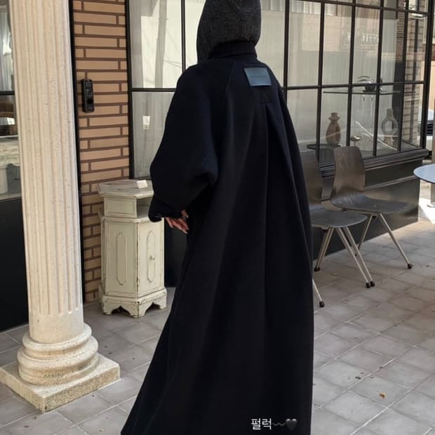 **무료배송Handmade) Wide Long Coat [ Black ]