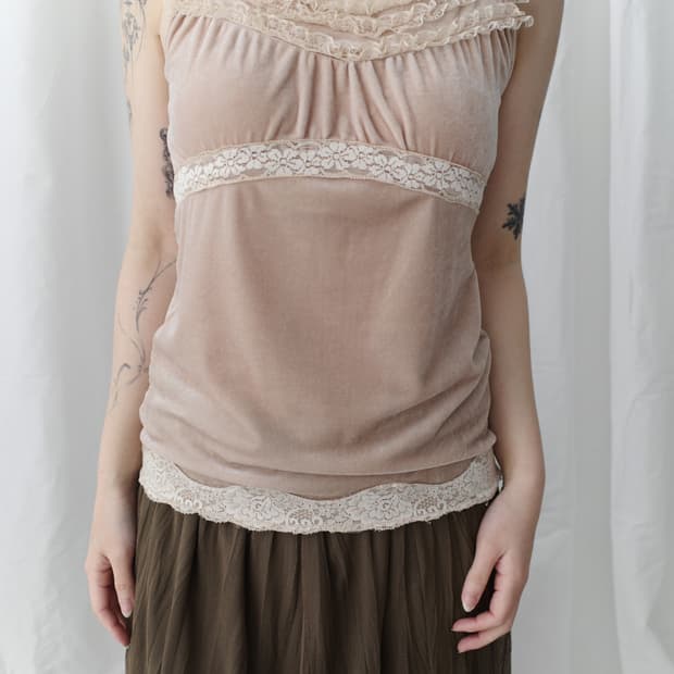 velvet lace sleeveless