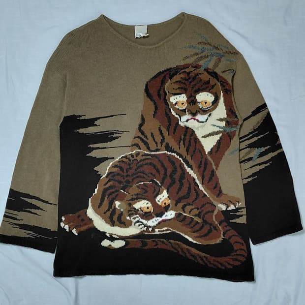 [희귀/이태리제] 빈티지 Krizia Maglia 호랑이 아카이브 니트