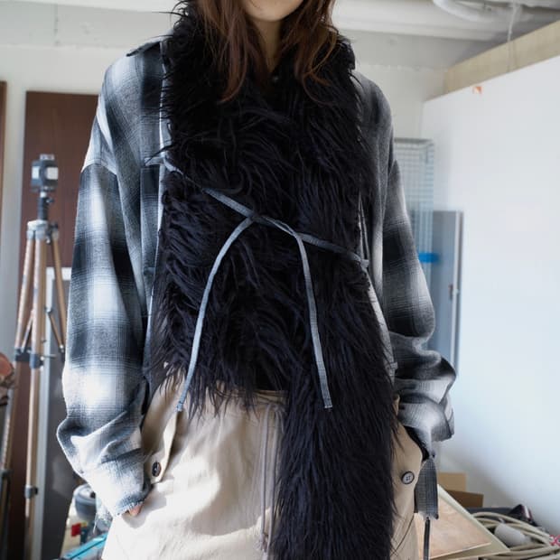 에스이오 seo 퍼 머플러 새상품 미착용 택제거