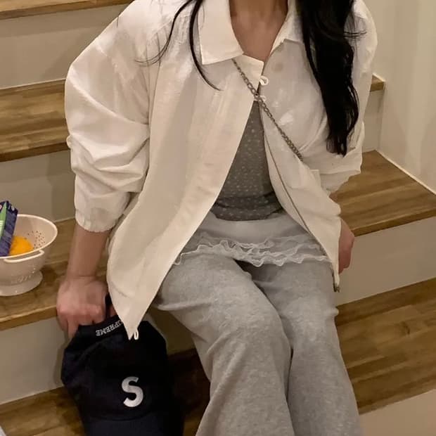 시어서커 블루종 새상품