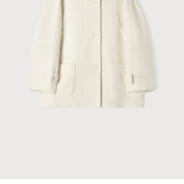 새상품) 에토스 하프넥 스트링 코트 아이보리