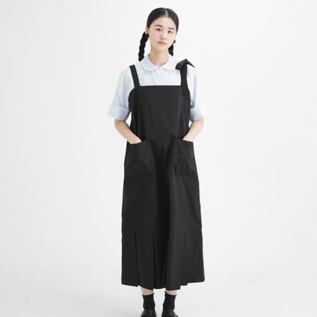 유노이아 out pocket ribbon dress S(탄탄한소재)