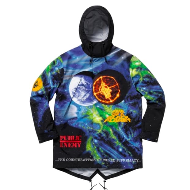 슈프림 x 언더커버 퍼블릭 에너미 테입드 심 파카