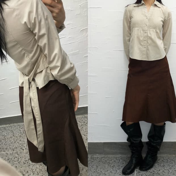 Tie back grey shirts