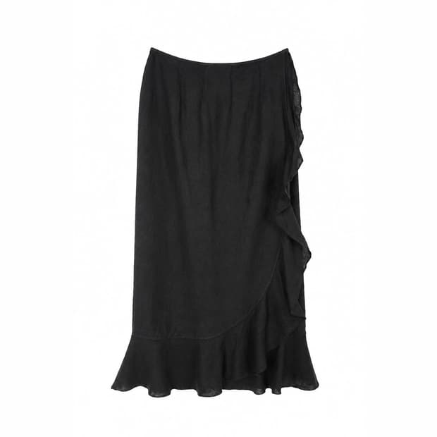 MAX MARA 막스마라 린넨 100% 랩 스타일 롱스커트 (6889)