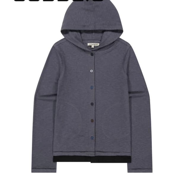 새상품) TWOFOLD BUTTON-UP HOODIE CHARCOAL 1