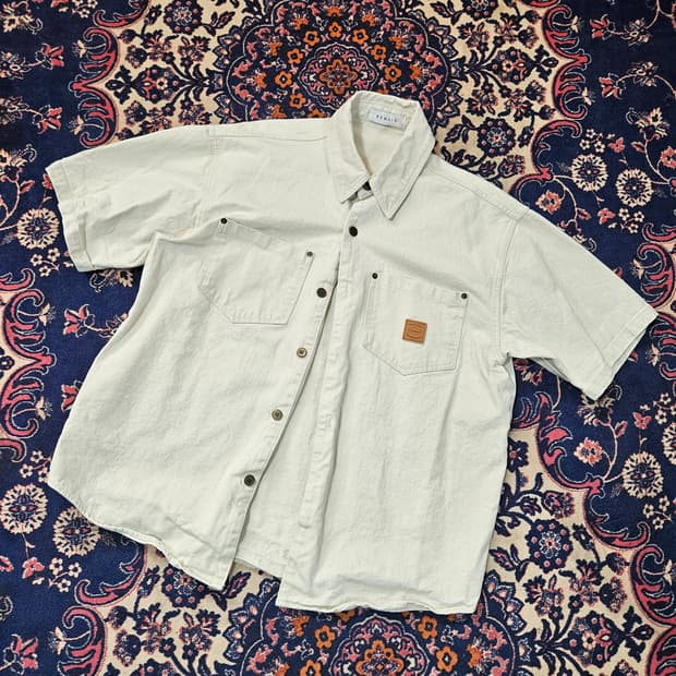 REMAIN 가죽패치 워크웨어 반팔셔츠 Free