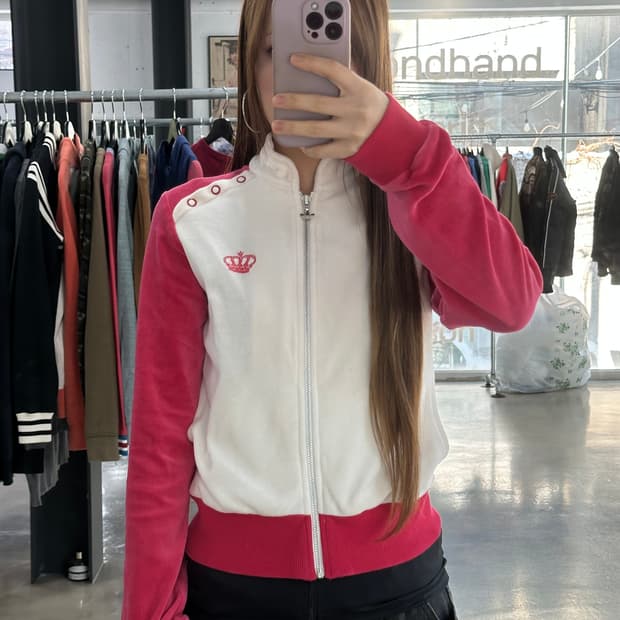 아디다스x미시엘리엇 차이나무드 벨벳져지 흰핑