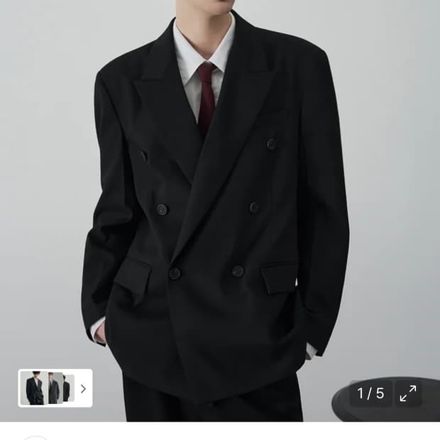 (XL) 드로우핏 도브 울 테일러드 더블 블레이저 [BLACK] 판매