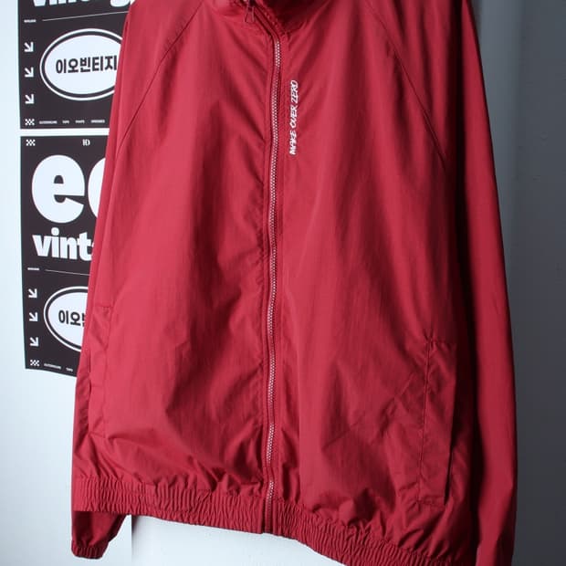 (XL-2XL) 모즈모즈 집업 바람막이 점퍼자켓 레터링-H35971