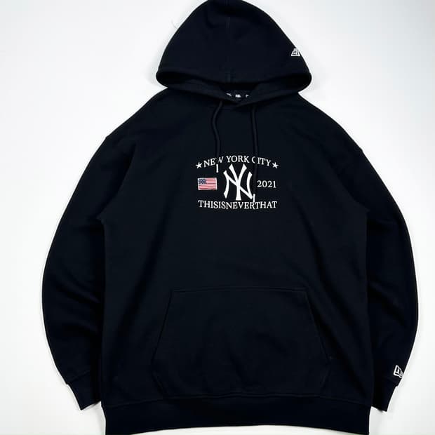 뉴에라 x 디네댓 뉴욕 양키스 박시핏 후드티 블랙 XL