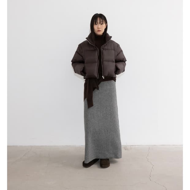 rrace 숏패딩 브라운