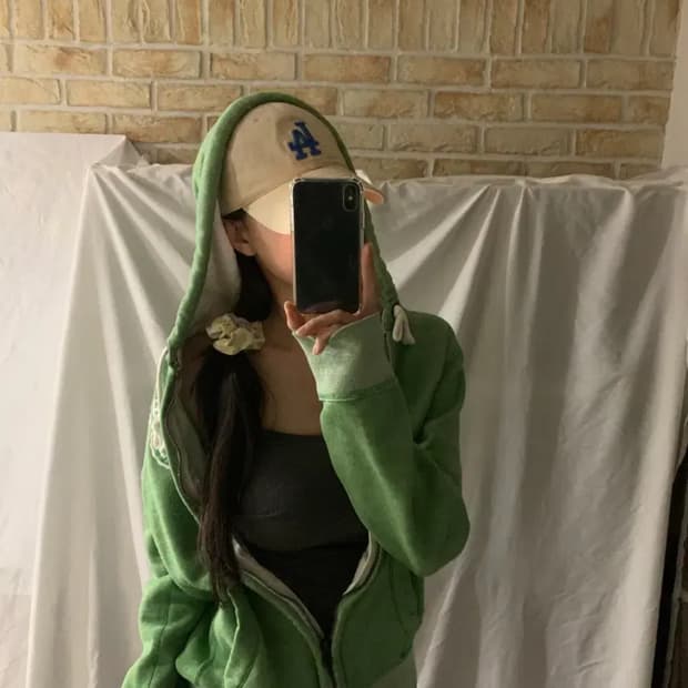 아베크롬비 후드집업,S,연두