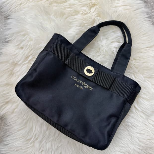 90‘s 꾸레쥬 로고 리본 토트백