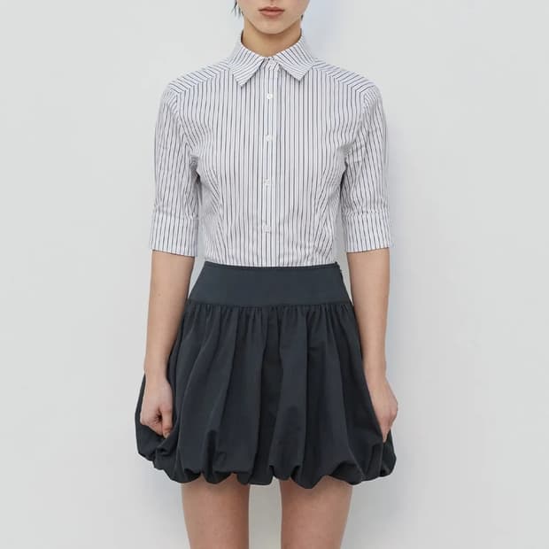 버뮬라 SOLID HALF SHIRT (STRIPE)