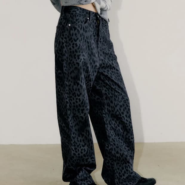 오피쉬 레오파드 와이드 팬츠(새상품)