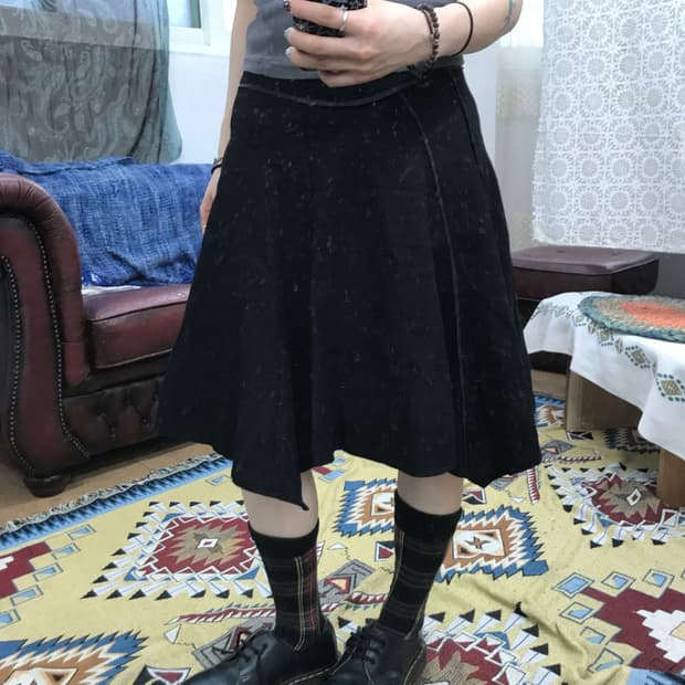 빈티지 모직 미디스커트 (Z1025)