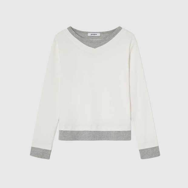 (S,M) 기마구아스 SAMM T-SHIRT WHITE GREY