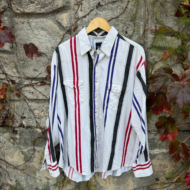 랭글러 빈티지 스트라이프 웨스턴 셔츠 빅사이즈