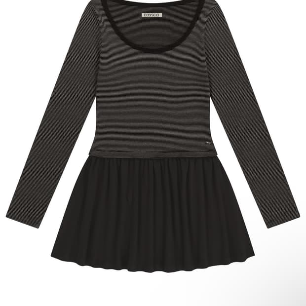 코이세이오 COY STRIPE DRESS BROWN