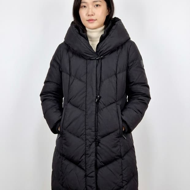 로렌 랄프로렌 쉐브론 퀼팅 더플 다운 롱패딩