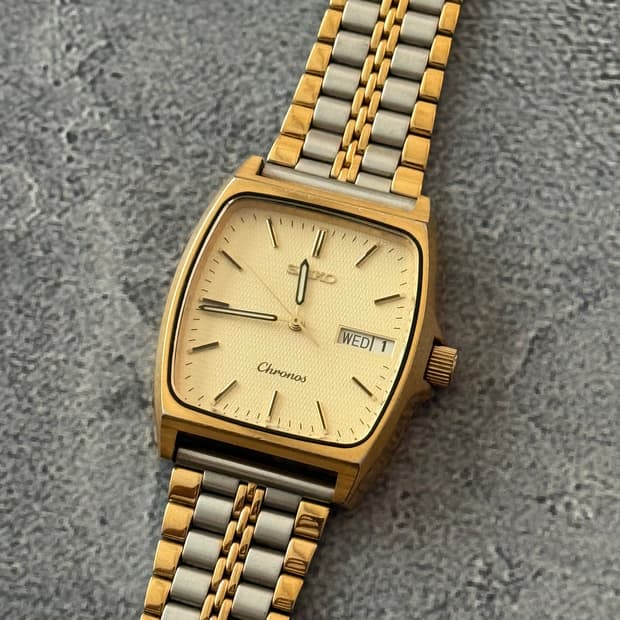 세이코 Seiko Chronos 콤비 스퀘어 쿼츠