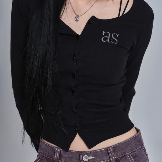 SICILY BUTTON CARDIGAN / BLACK