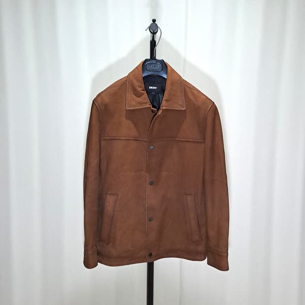 (택포) DKNY 25FW 누벅 양가죽 카멜 자켓 M B631