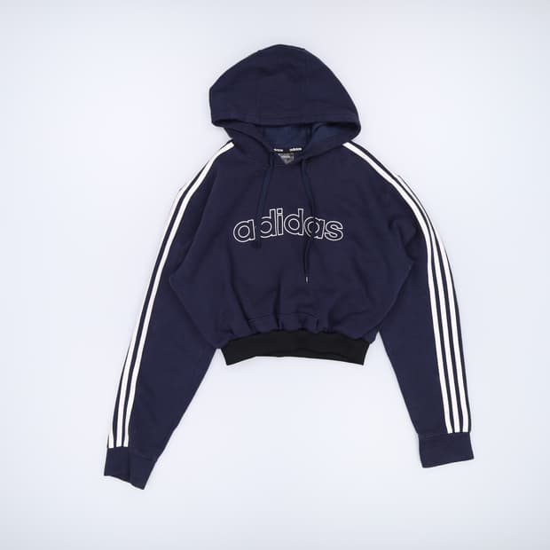 [US-M] 아디다스 삼선 트랙 크롭 후드티 1217J2