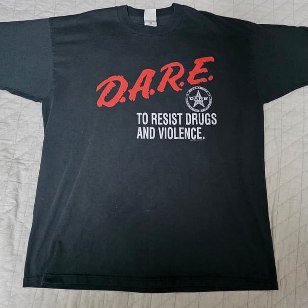 [XL] 90s 빈티지 DARE 티셔츠 블랙 ver. 후룻4 블리칭