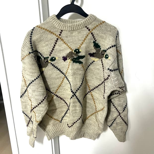 [MCGREGOR]아가일 오리 패턴 니트 스웨터