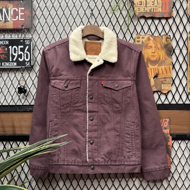 리바이스 타입 3 쉐르파 트러커 자켓 와인 S