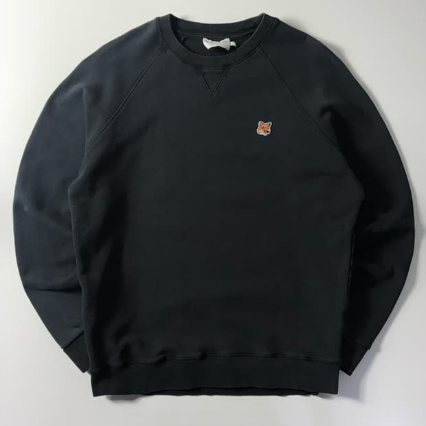 Maison kitsne  메종 키츠네 폭스패치 코튼 블랙 맨투맨 