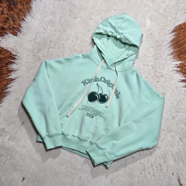 키르시 오리지날 크롭 민트 후드티