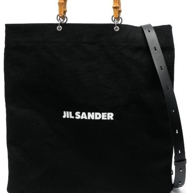 질샌더 로고 캔버스 뱀부 핸들 토트백 (J24WC0003 P4917)