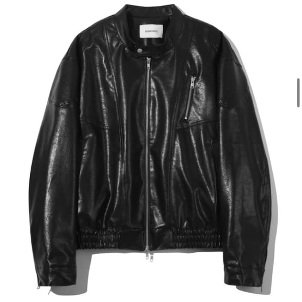 베이스 모먼트 레더 바이커 자켓 블랙 L