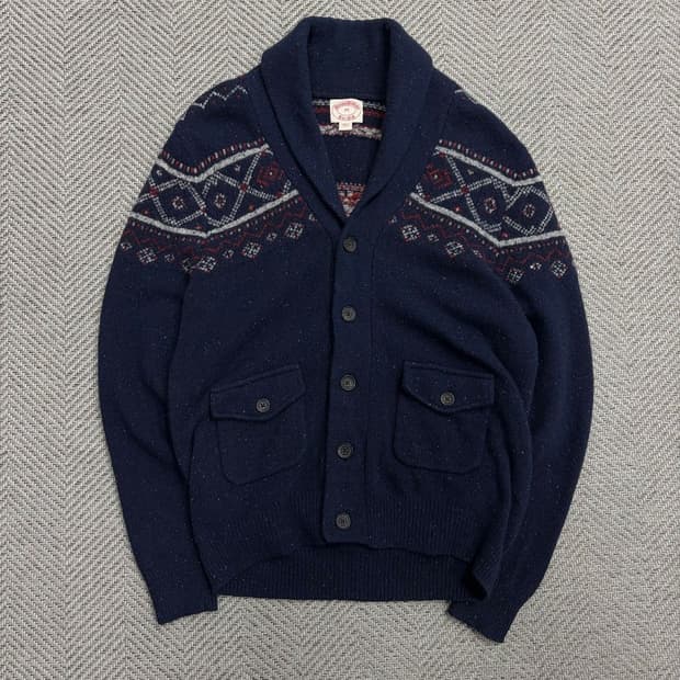 브룩스브라더스 울 블렌드 숄카라 니트 가디건 v1856