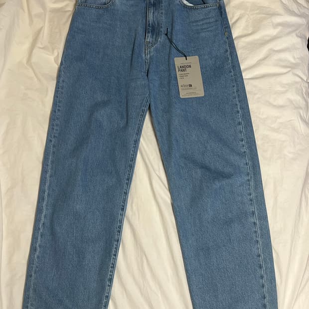 칼하트wip 랜든 팬츠 블루 헤비 스톤 워시 32사이즈