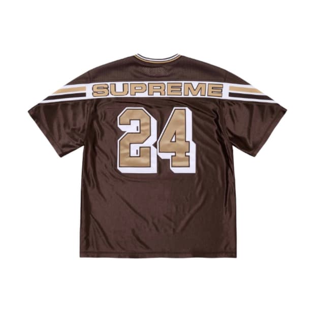 [L] 슈프림 자카드 립 풋볼 저지 브라운 - 24FW