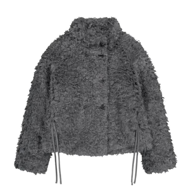 코이세이오 헤어리 퍼자켓 다크그레이