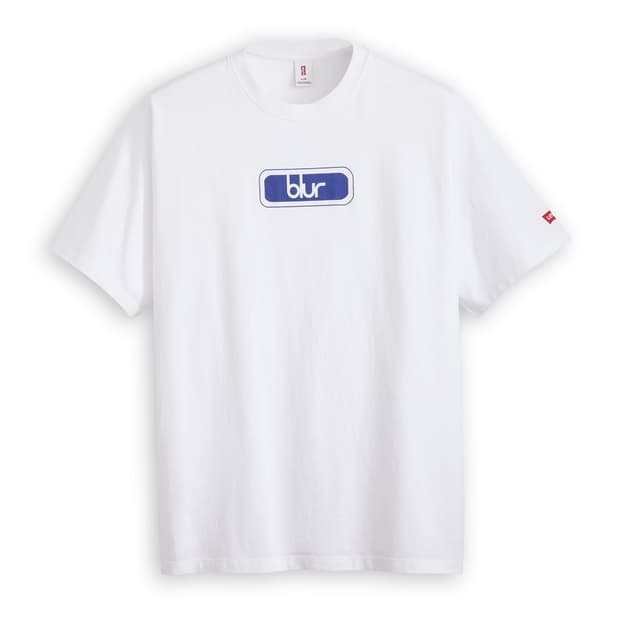 XL)BLURxLEVI’S White BLOCK LOGOTEESHIRT 