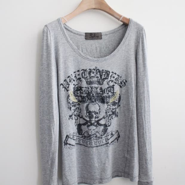 펑크 해골 롱 슬리브 갸루 punk y2k