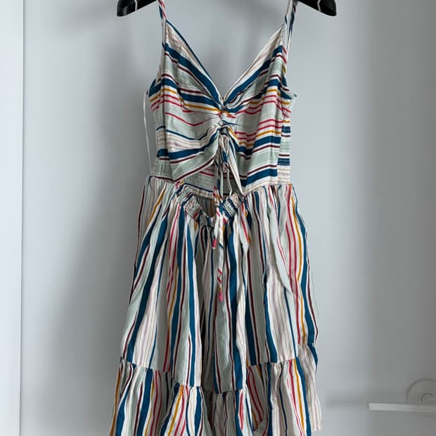 Anthropologie 스트라이프 끈나시 원피스