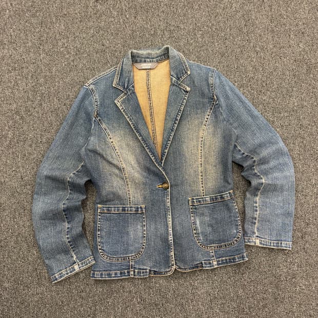 M)Japanese vintage 여성 데님 블레이저 자켓