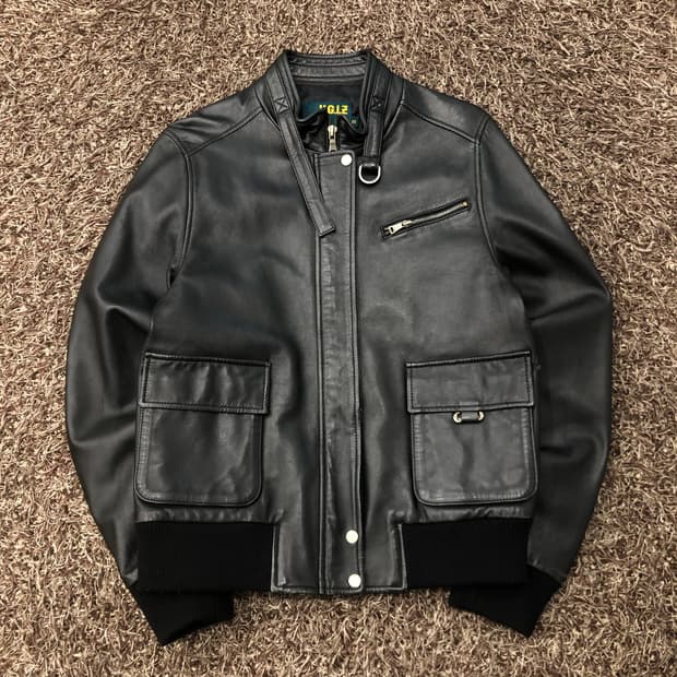 UGIZ 양가죽 멀티포켓 레더 가죽 블루종 자켓