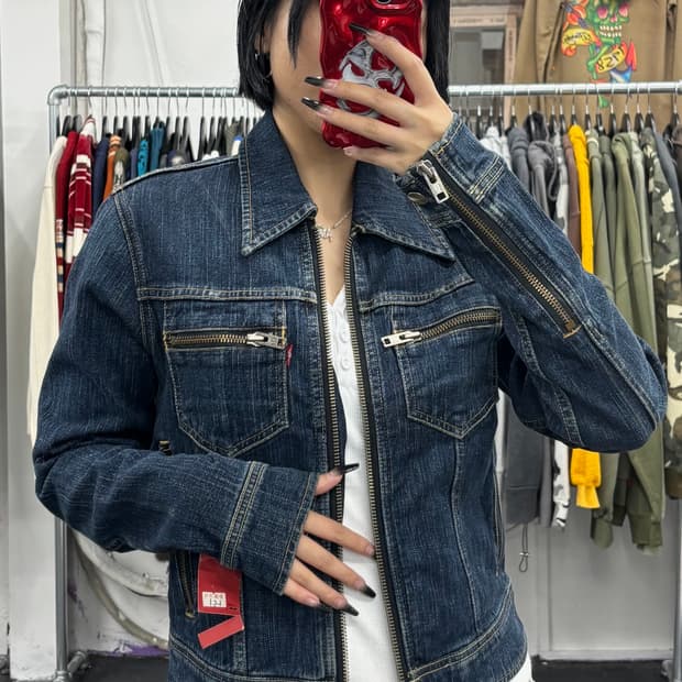 리바이스 멀티지퍼 데님자켓