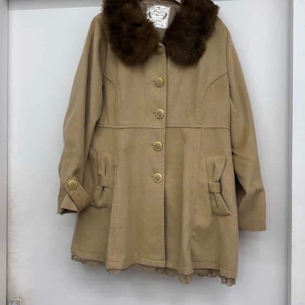 루카빈티지 초코맛 리본 코트